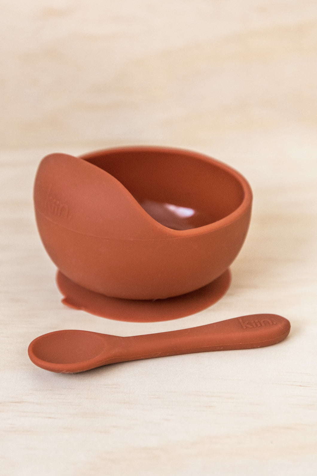 Silicone Bowl + Spoon Set - Rust