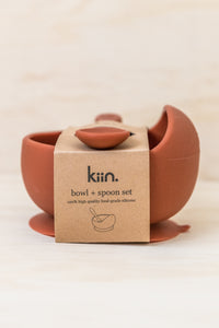 Silicone Bowl + Spoon Set - Rust