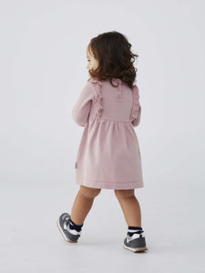 Warratah Knit Dress with Ruffle | Pink