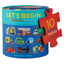 Load image into Gallery viewer, Crocodile Creek kids puzzles, One Country Mouse kids,Let&#39;s Begin Puzzle 2 pc - Vehicles, Yamba baby and kids
