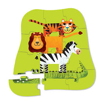 Load image into Gallery viewer, Mini Puzzle 12 pc - Jungle Friends
