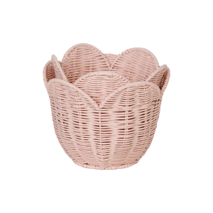 Rattan Lily Basket Set -  Blush