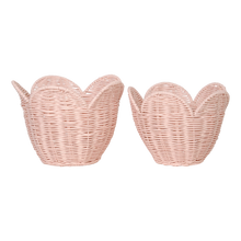 Load image into Gallery viewer, Rattan Lily Basket Set -  Blush
