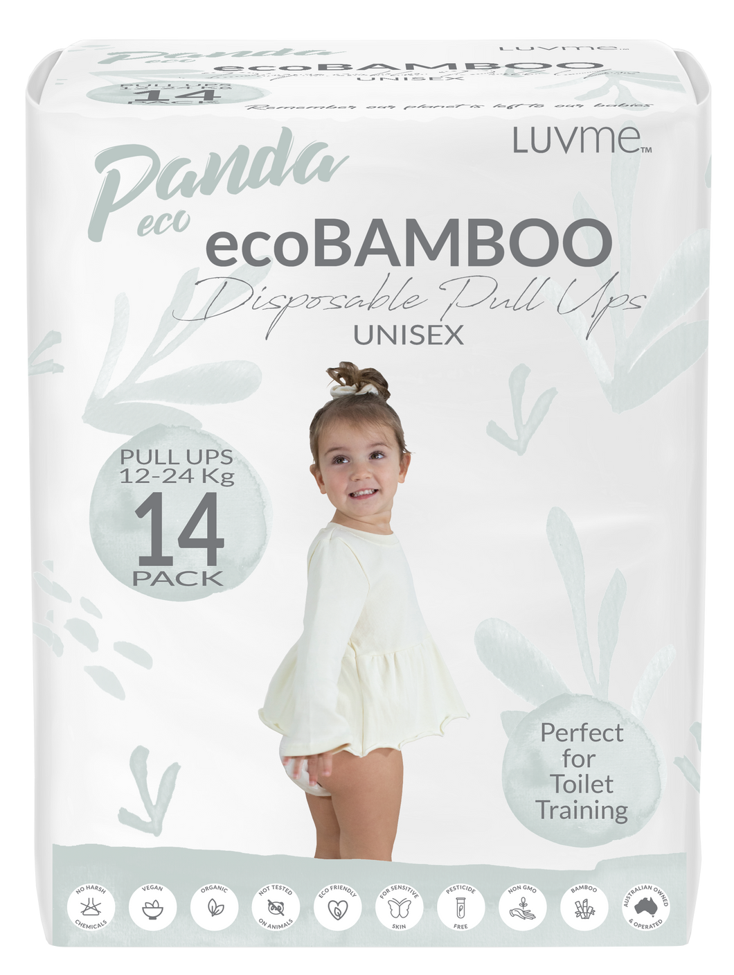 Panda Eco Nappy by LuvMe One Country Mouse Kids, Yamba, Luvme Disposable PULL Ups toilet training