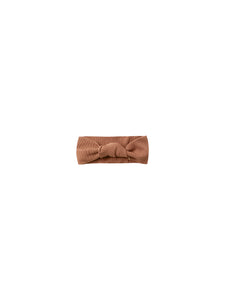 ribbed knotted headband | clay