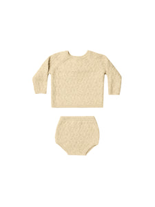 mira knit set | heathered yellow