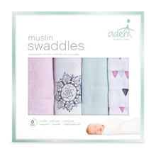Load image into Gallery viewer, Muslin Swaddle - Pretty Pink- 4 pack swaddle
