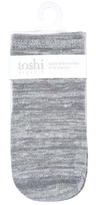Organic Socks Ankle Marle Pebble