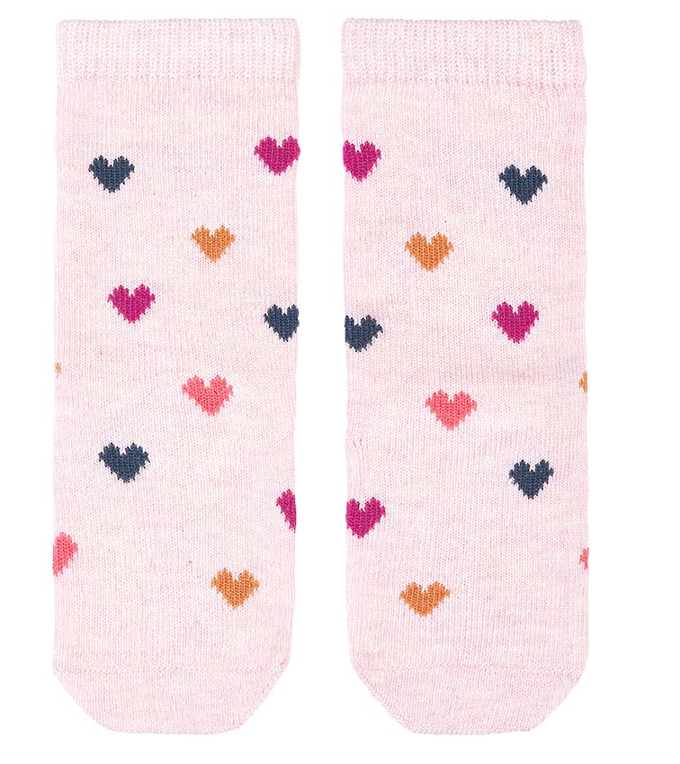 Organic Socks Knee Jacquard Hearts