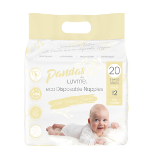 Panda Eco Nappies by Luvme, small size 2, One country Mouse Kids