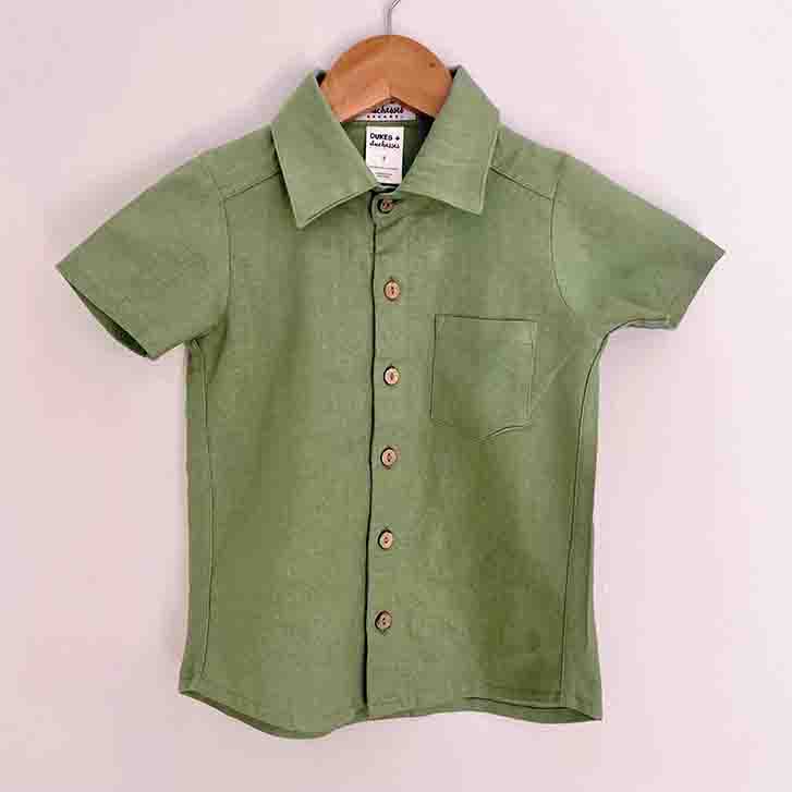 Christmas Khaki Green Dress Shirt