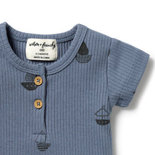 Load image into Gallery viewer, Organic Rib Henley Tee - Billie Boats
