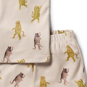 Organic Rib Short Sleeve Pyjamas- Roar
