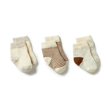 Load image into Gallery viewer, Organic 3 Pack Baby Socks Hello World
