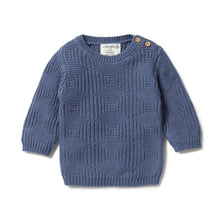 Load image into Gallery viewer, Knitted Jacquard Jumper - Blue Depths

