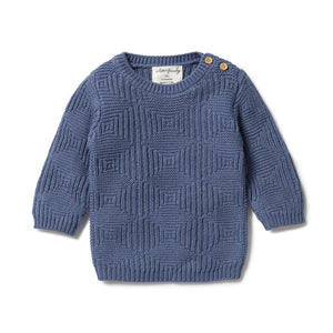 Knitted Jacquard Jumper - Blue Depths