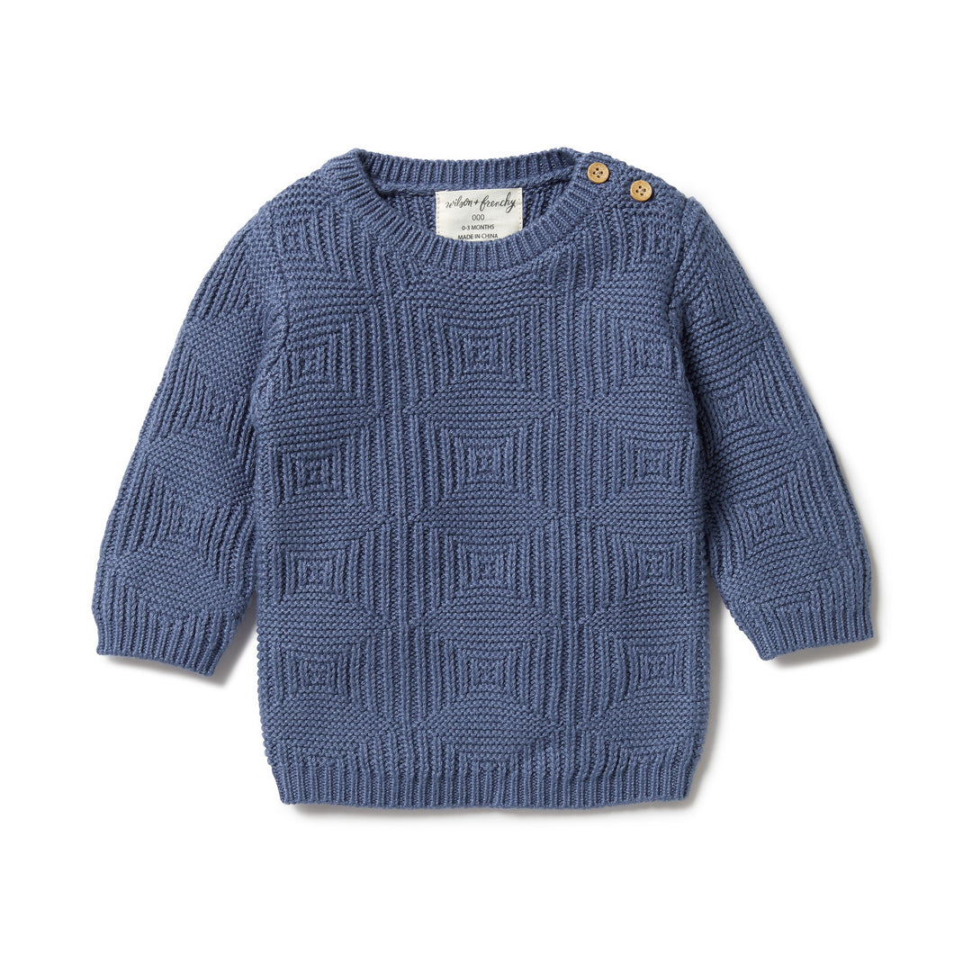 Knitted Jacquard Jumper - Blue Depths