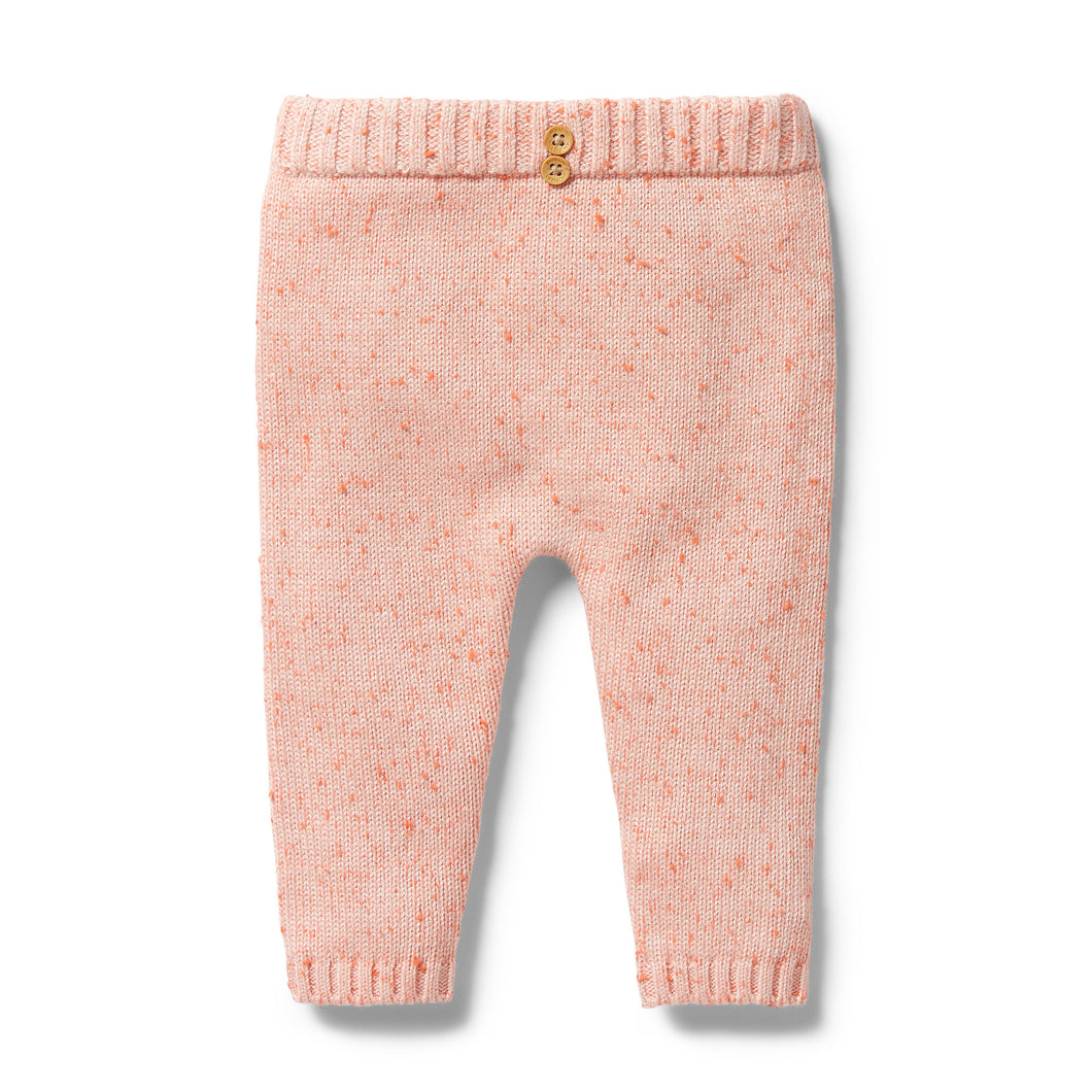 Knitted Legging - Silver Peony Fleck