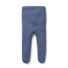 Load image into Gallery viewer, Knitted Legging with Feet - Blue Depths
