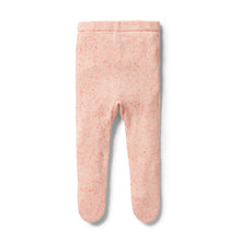 Load image into Gallery viewer, Knitted Legging with Feet - Silver Peony Fleck
