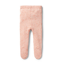 Load image into Gallery viewer, Knitted Legging with Feet - Silver Peony Fleck
