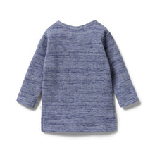 Load image into Gallery viewer, Organic Waffle Henley Top - Blue Fleck
