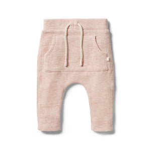 Organic Waffle Slouch Pant - Peony Fleck