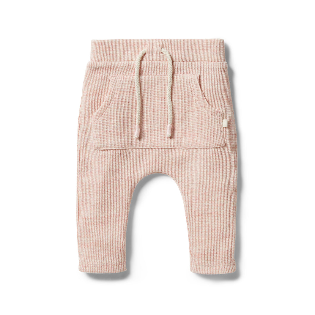 Organic Waffle Slouch Pant - Peony Fleck