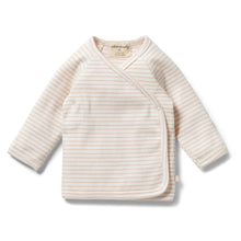 Load image into Gallery viewer, Organic Stripe Rib Kimono Top - Cameo Rose

