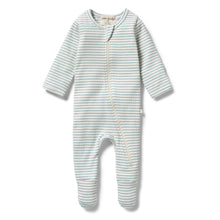 Load image into Gallery viewer, Organic Stripe Rib Zipsuit - ArcticÊ
