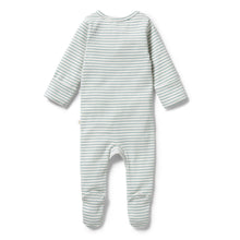 Load image into Gallery viewer, Organic Stripe Rib Zipsuit - ArcticÊ
