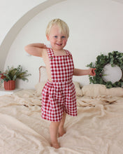 Load image into Gallery viewer, Christmas Gingham Tailored Unisex Overalls
