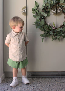 Christmas Khaki Green Curved Shorts