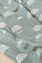 Load image into Gallery viewer, Organic Swaddle Rainbow - Ivory + Sage
