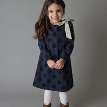 Load image into Gallery viewer, Mary Dress - Navy/ Black Spot
