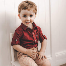 Load image into Gallery viewer, Boys Dress Shirt - Maroon
