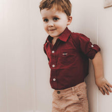 Load image into Gallery viewer, Boys Dress Shirt - Maroon
